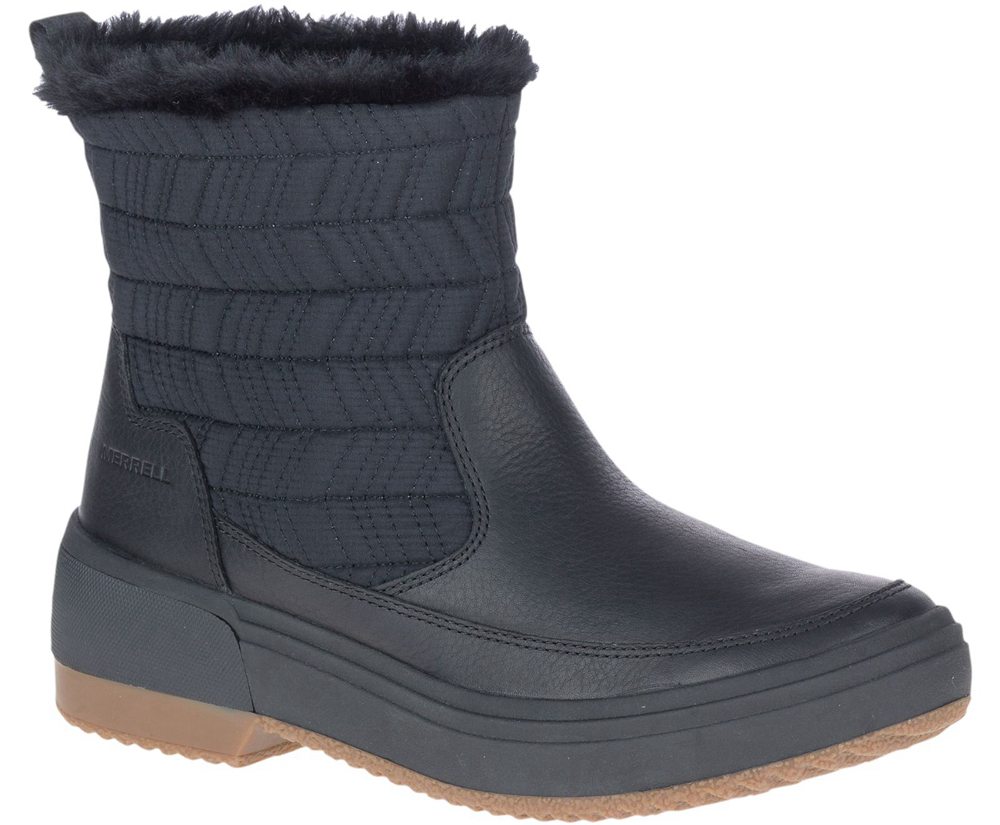 Merrell Støvler Dame - Haven Bluff Polar Waterproof - Sort - CKZ450683